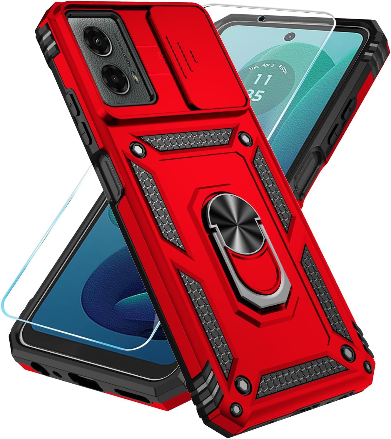 for Motorola Moto G 5G 2024 Case with HD Screen Protector & Slide