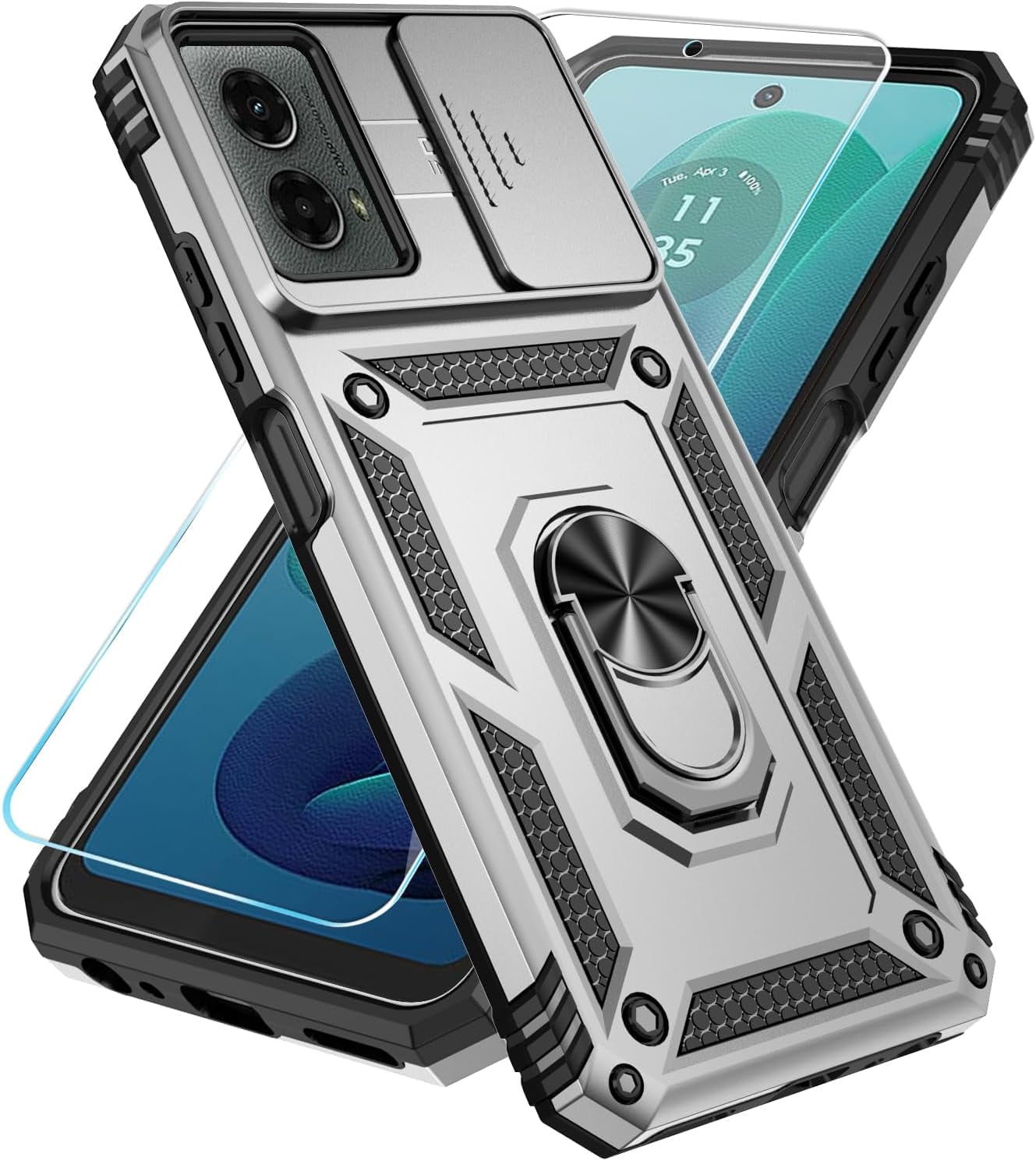 for Motorola Moto G 5G 2024 Case with HD Screen Protector & Slide