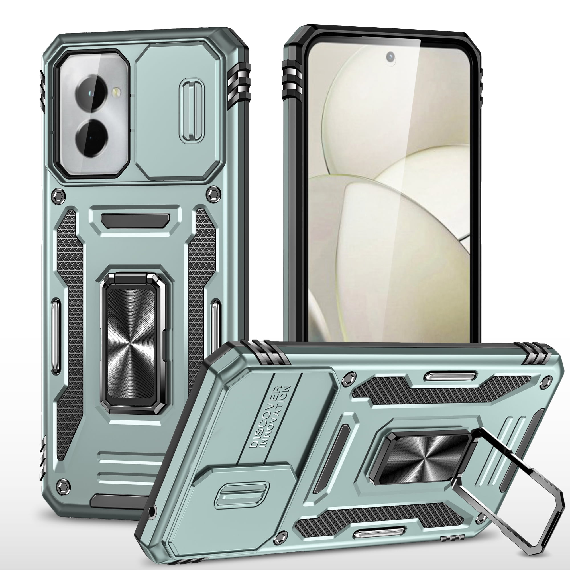 Motorola Moto G 5G (2024) Case with Lens Protection,Ring Holder Cover
