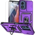 thumbnail image 1 of for Motorola Moto G 5G 2024 / Moto G Play 5G 2024 Case with Camera Lens Cover HD Screen Protector, Dual Layer -Grade Drop Tested  Ring Holder Kickstand Protective Phone Case (Purple), 1 of 17