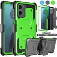 thumbnail image 1 of For Motorola Moto G 5G 2024 Phone Case, with [Built-in Screen Protector] and Belt Clip Holster, eBizWare Shockproof Heavy Duty Protective Rugged Case Kickstand Cover for Moto G 5G 2024 - Green, 1 of 8