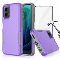 thumbnail image 1 of For Motorola Moto G 5G 2024 Phone Case,with Tempered Glass Screen Protector, Heavy Duty Rugged Shockproof Full Body Protection Sturdy Durable Cover Cute Bumper for Moto G 5G 2024 -Purple, 1 of 6