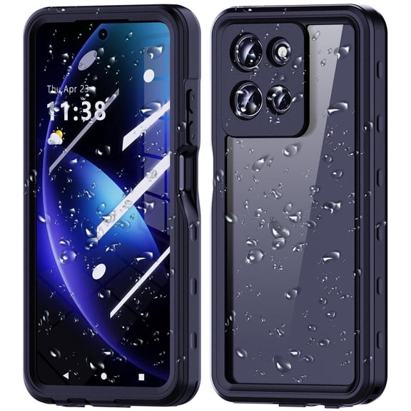 for Motorola Moto G 5G 2024 Waterproof Case, Dustproof Shockproof Cover with Built-in Screen Protector, Full Body Underwater Protective Phone Cover Black