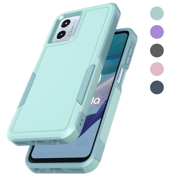 For Motorola Moto G 5G 2025 Case, 2 in 1 Hard PC Phone Case for Moto G Play 5G 2025 6.7", Takfox Rubber & Rugged Sturdy Shockproof Full Body Protection Case Cover,Mintgreen