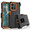 thumbnail image 1 of For Motorola Moto G 5G 2025 Case with Built-in Screen Protector and Belt-Clip Holster, Tekcoo Military Grade Shockproof Rugged Full Protective Phone Case Kickstand Cover for Moto G 5G 2025 - Orange, 1 of 10