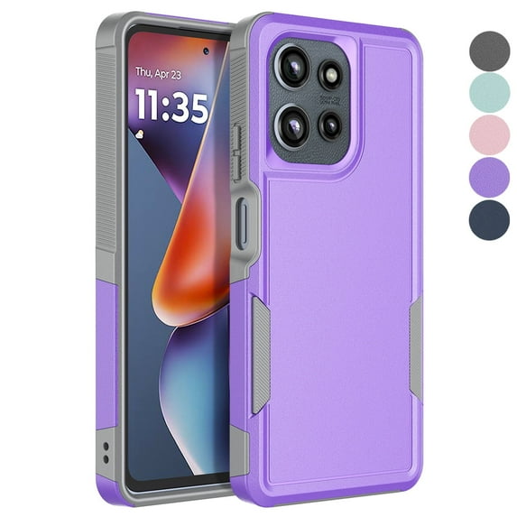 For Motorola Moto G 5G 2025 Case, Dual Layer Shockproof Heavy Duty Protective Cell Phone Cover Military Grade Protection Bumper Ebizware Durable Rugged Case for Moto G 5G 2025 6.7 Inch, Purple