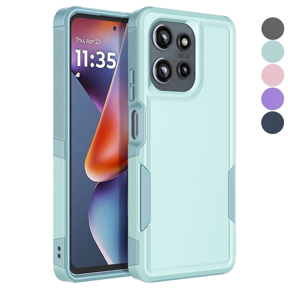 For Motorola Moto G 5G 2025 Case, Dual Layer Shockproof Heavy Duty Protective Cell Phone Cover Military Grade Protection Bumper Ebizware Durable Rugged Case for Moto G 5G 2025 6.7 Inch, Mint Green