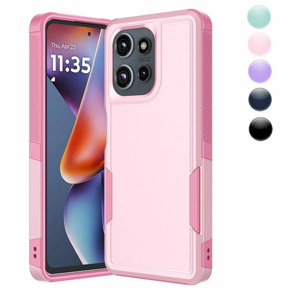 For Motorola Moto G 5G 2025 Case,Sturdy Durable Cover Cute Bumper Case for Moto G 5G 2025,Njjex Military Grade Protection Dual Layer Shockproof Heavy Duty Rugged Phone Case - Pink