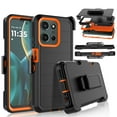 thumbnail image 1 of For Motorola Moto G 5G 2025 Case,Takfox Holster Phone Case with Built-in Screen Protector Swivel Belt Clip [3 Layers] Heavy Duty Full Body Protection Shockproof Kickstand Cover-Black/Orange, 1 of 10