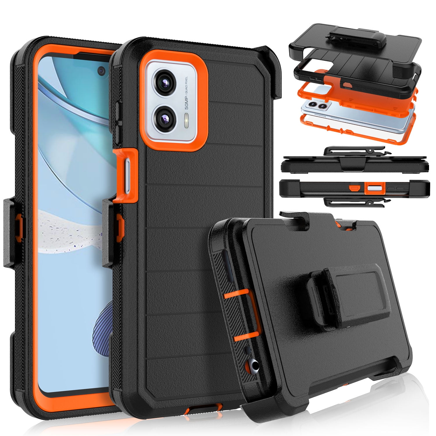Custodia Impermeabile Antiurto Con Schermo Integrato Per Motorola Moto G 5G 2025 - TPU Nero