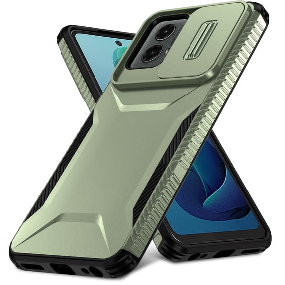 for Motorola Moto G 5G 2025 Rugged Case, Heavy Duty Hard PC Protective Shockproof Cover with Lens Sliding Camera Cover Drop Resistant Protective Phone Case for Motorola Moto G 5G 2025, Darkgreen