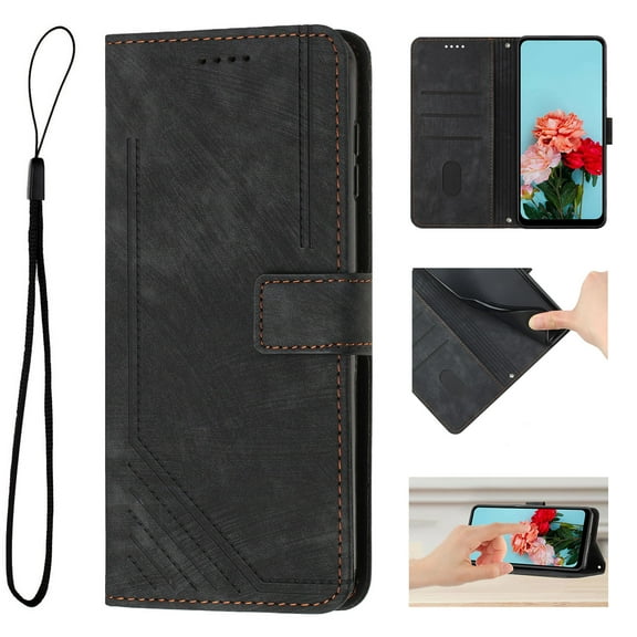 for Motorola Moto G 5G 2025 Wallet Case, Classic PU Leather Shockproof Folio Flip Stand Magnetic Closure Money Pocket Simple Business Purse Card Slots Case Cover for Motorola Moto G 5G 2025, Black