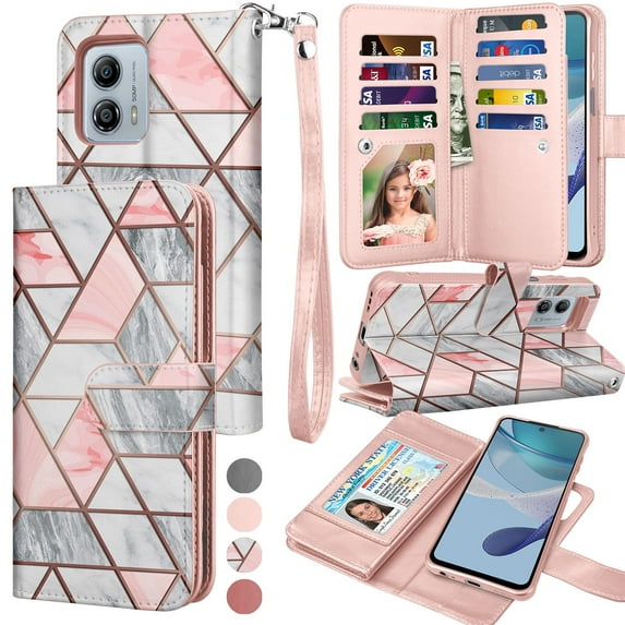 for Motorola Moto G 5G / G Power 5G 2023 Wallet Case, Moto G 5G / G Power 5G 6.5 INCH PU Leather Case, Tekcoo Luxury Cash Credit Card Slots Holder Carrying Folio Flip Cover Kickstand & Hand Strap