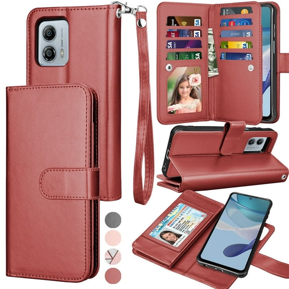 for Motorola Moto G 5G / G Power 5G 2023 Wallet Case, Moto G 5G / G Power 5G 6.5 INCH PU Leather Case, Tekcoo Luxury Cash Credit Card Slots Holder Carrying Folio Flip Cover Kickstand & Hand Strap