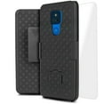 thumbnail image 1 of for Motorola Moto G Play 2021 (NOT FIT 2020 Version) with Temper Glass Case Heavy Duty Shock Absorption Kickstand Armor Case with Belt Swivel Clip Holster Cover, 1 of 4