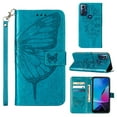 thumbnail image 1 of Motorola Moto G Play (2023) Case, Magnetic Folio Butterfly Patterned Wallet Case, Premium PU Leather with Wrist Strap Credit Card Holder Slots Kickstand Cover For Motorola Moto G Play (2023),
Blue, 1 of 7