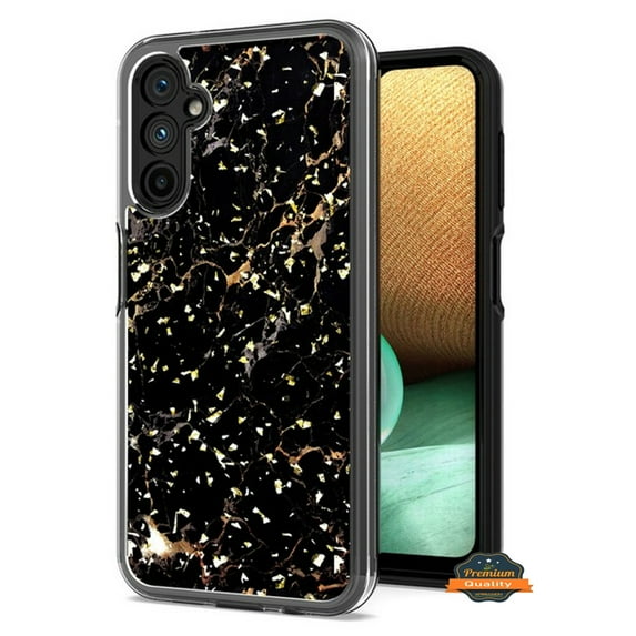 For Motorola Moto G Play 2023 Pattern Design Bling Glitter Shockproof Hybrid Soft TPU Frame and Hard PC Back Slim Phone Case Cover by Xpression - Marble Black