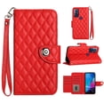 thumbnail image 1 of for Motorola Moto G Play 2023 Wallet Case, Elegant Card Holder Cash Slot PU Leather Kickstand Wrist Strap Wallet Shockproof Protective Flip Women Girls Case Cover for Moto G Play 2023, Red, 1 of 7