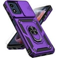 thumbnail image 1 of for Motorola Moto G Play 2024 Case with Slide Camera Cover HD Screen Protector [ Grade Drop Tested]  Ring Holder Kickstand Protective Phone Case for Moto G Play 4G 2024, Purple, 1 of 17