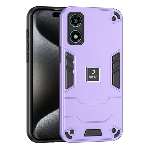 for Motorola Moto G Play 4G 2024 Case, 2 in 1 Hybrid Shockproof Hard PC Soft TPU Bumper Non-Slip Protective Girls Women Boy Men Phone Cases Cover for Motorola Moto G Play 4G 2024, Purple