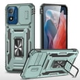 thumbnail image 1 of Motorola Moto G Play 4G 2024 Case with Lens Protection,Ring Holder Cover with Camera Cover & Kickstand Military Grade Shockproof Heavy Duty Protective Support Magnetic Car Mount Holder,Darkgreen, 1 of 7