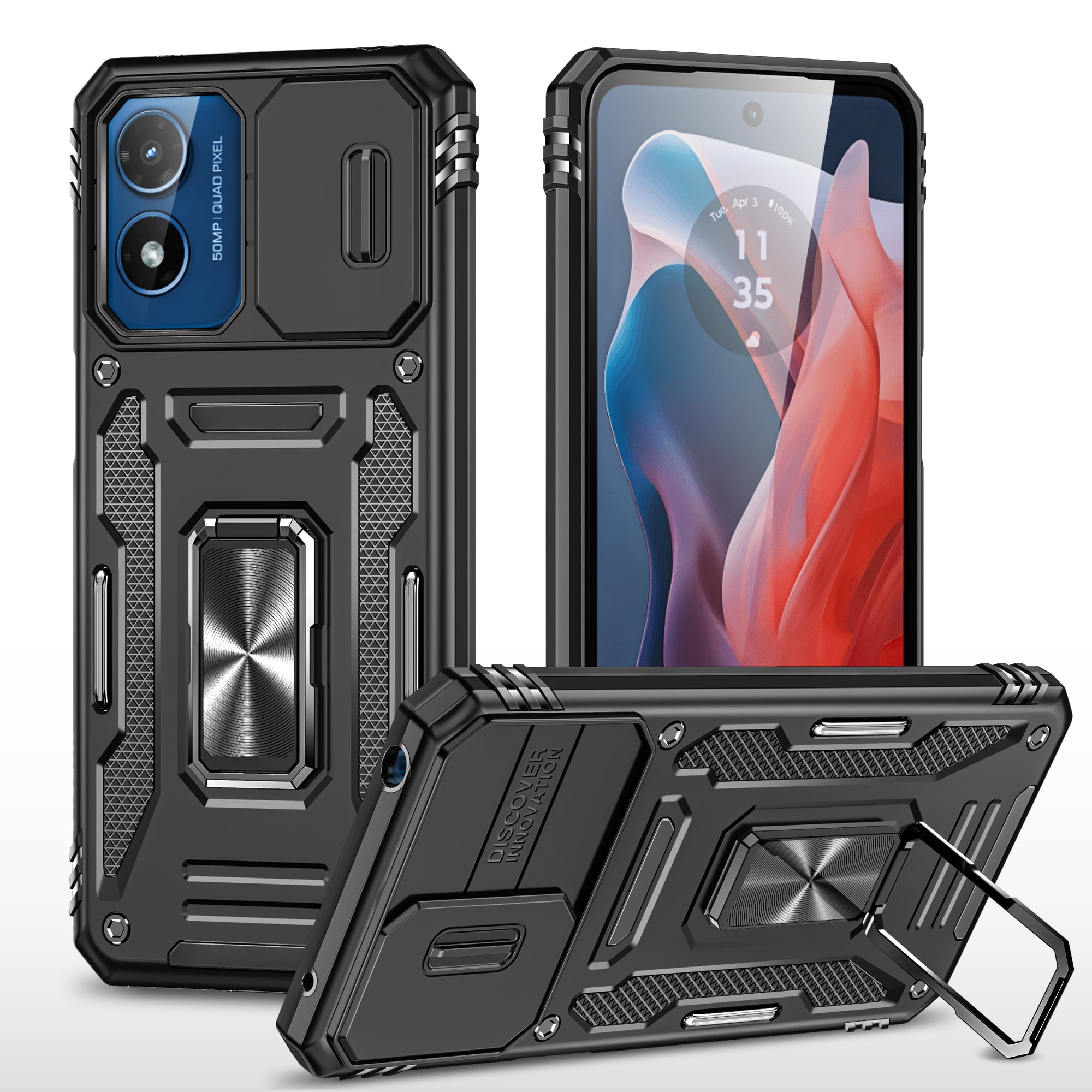 Motorola Moto G Play 4G 2024 Case with Lens Protection,Ring Holder