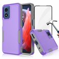 thumbnail image 1 of For Motorola Moto G Play 4G 2024 Phone Case,with Tempered Glass Screen Protector, Heavy Duty Rugged Shockproof Full Body Protection Sturdy Durable Cover Cute Bumper for Moto G Play 4G 2024 -Purple, 1 of 6