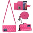 thumbnail image 1 of for Motorola Moto G Play 4G 2024 Wallet Case, Elegant Card Holder Cash Slot PU Leather Kickstand Shoulder Strap Shockproof Protective Flip Women Girls Case Cover for Moto G Play 4G 2024, Rose, 1 of 6