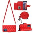 thumbnail image 1 of for Motorola Moto G Play 4G 2024 Wallet Case, Elegant Card Holder Cash Slot PU Leather Kickstand Shoulder Strap Shockproof Protective Flip Women Girls Case Cover for Moto G Play 4G 2024, Red, 1 of 6