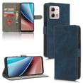 thumbnail image 1 of for Motorola Moto G Play 4G 2024 Wallet Case with RFID Blocking Credit Card Holder, PU Leather Wrist Strap Flip Kickstand Shockproof Cover Women Men for Moto G Play 4G 2024, Blue, 1 of 8