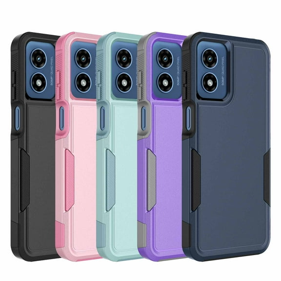 For Motorola Moto G Play 5G 2024 Case，Sturdy Durable Cover Cute Bumper Case for Moto G Play 5G 2024，Njjex Military Grade Protection Dual Layer Shockproof Heavy Duty Rugged Phone Case - Blue