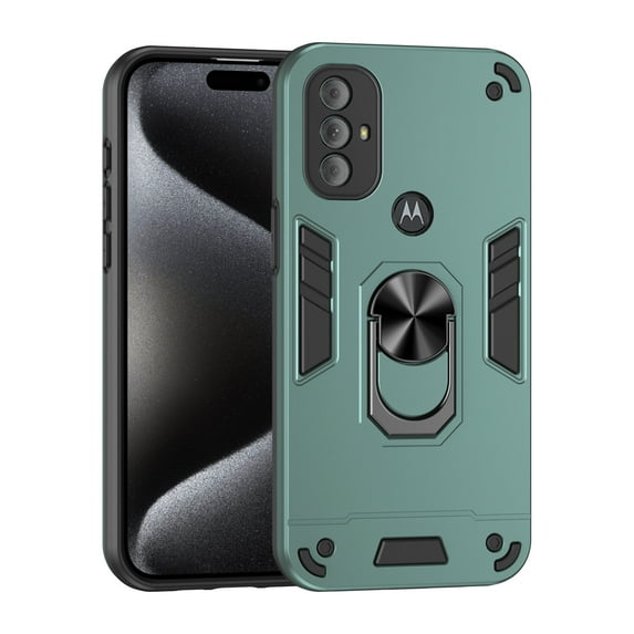 Motorola Moto G Power 2022 Case with Ring Holder, Moto G Power 2022 Cover Kickstand Military Grade Shockproof Heavy Duty Camera Lens Protection with Magnetic Car Mount Holder Rugged Case, Darkgreen