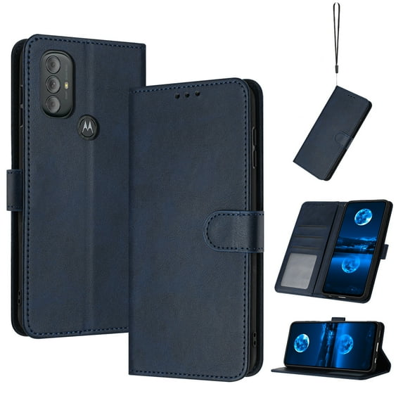 for Motorola Moto G Power 2022 with RFID Blocking Wallet case Credit Card Holder,Flip Book PU Leather Phone case Shockproof Rugged Cover Women Men for Motorola Moto G Power 2022,Darkblue