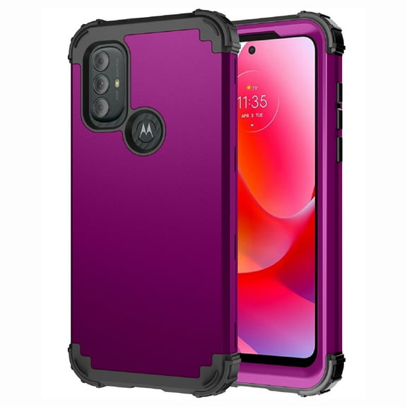 for Motorola Moto G Power 2022, Slim Dual Layer 3 in 1 Heavy Duty Protection Hybrid Hard PC Soft Silicone Rugged Bumper Anti Slip Full-Body Protective Cases For Motorola Moto G Power (2022),Purple