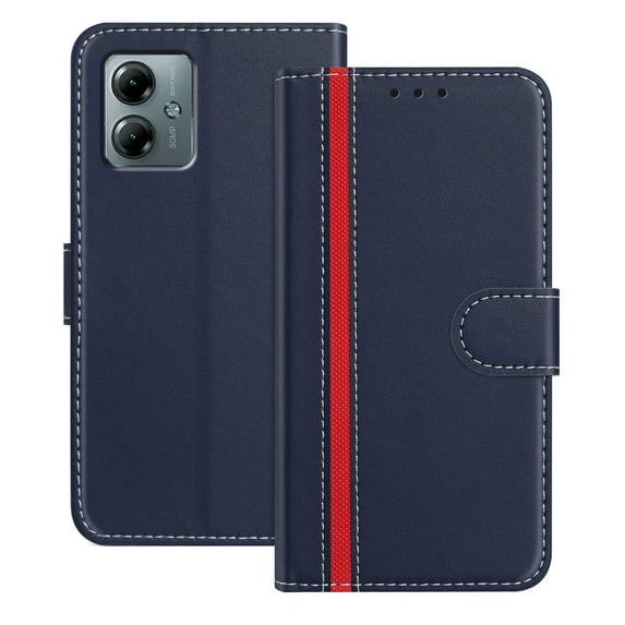 for Motorola Moto G Power (2025) Case Wallet with Card Holder, Business PU Leather Kickstand Magnetic Closure Shockproof Folio Protective Purse Cover Case for Motorola Moto G Power (2025), Blue