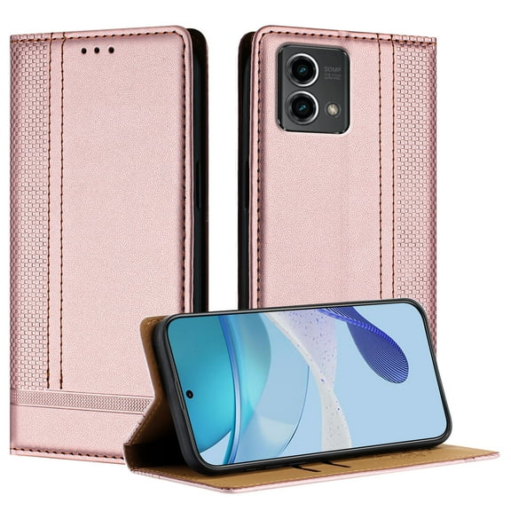 for Motorola Moto G Power (2025) Wallet Case with RFID Blocking Credit Card Slots, Luxury PU Leather Purse Cover with Kickstand Shockproof Protective Case for Motorola Moto G Power (2025), Rosegold