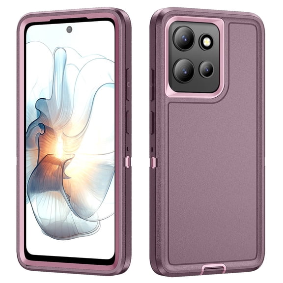 For Motorola Moto G Power 2026 6.8" Shockproof Rugged Full Body Protection Heavy Duty Dust/Drop Proof 3-Layer Cover Case,Purple,For Moto G Power 2026