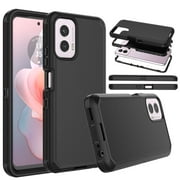 For Motorola Moto G Power 5G 2024 Case, Defender Phone Case For Moto G Power 5G 2024 6.7",Takfox Heavy Duty Shockproof Rugged Rubber Full Body Protective, 3 in 1 Hybrid Bumper Cover (Black)