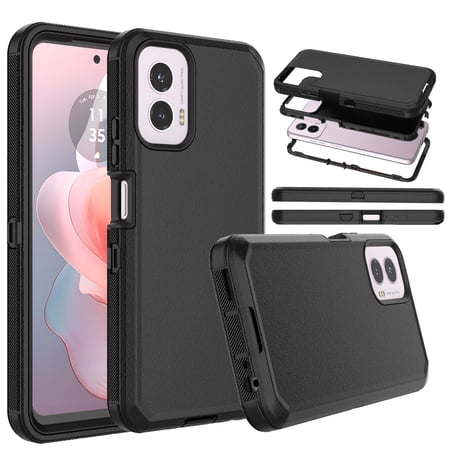 For Motorola Moto G Power 5G 2024 Case, Defender Phone Case For Moto G Power 5G 2024 6.7",Takfox Heavy Duty Shockproof Rugged Rubber Full Body Protective, 3 in 1 Hybrid Bumper Cover (Black)