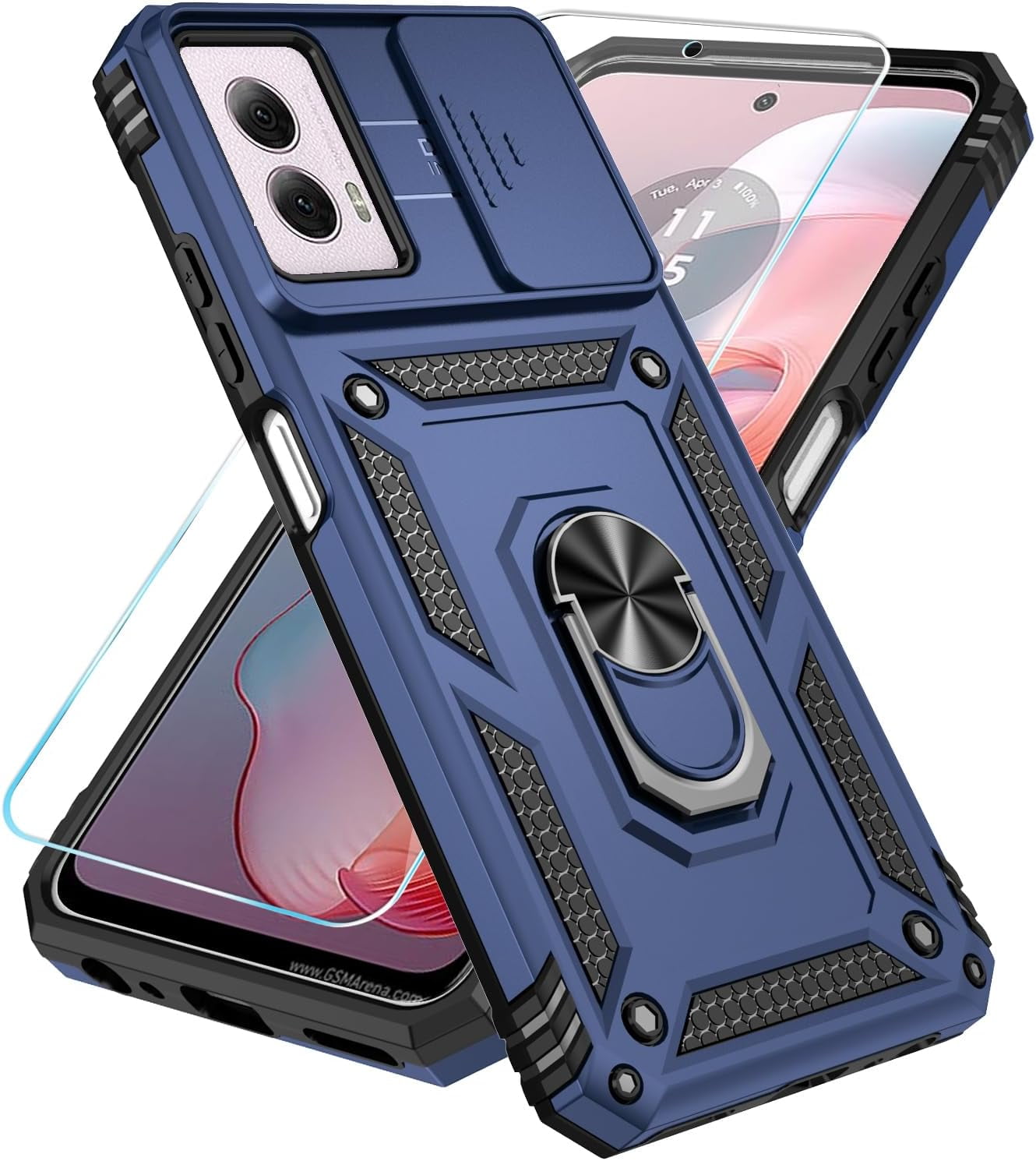 for Motorola Moto G Power 5G 2024 Case with HD Screen Protector & Slide