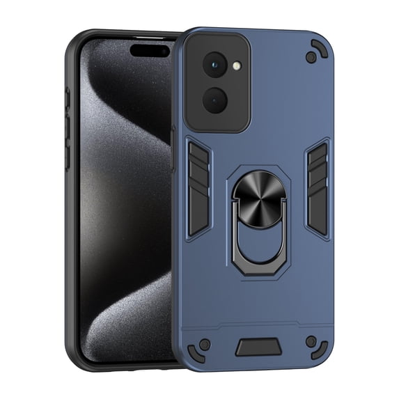 Motorola Moto G Power 5G 2024 Case with Ring Holder Kickstand Military Grade Shockproof Heavy Duty Camera Lens Protection with Magnetic Car Mount Holder Rugged Phone Case, Navyblue