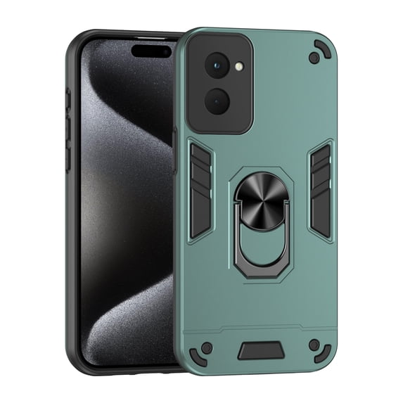 Motorola Moto G Power 5G 2024 Case with Ring Holder Kickstand Military Grade Shockproof Heavy Duty Camera Lens Protection with Magnetic Car Mount Holder Rugged Phone Case, Darkgreen