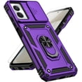 thumbnail image 1 of for Motorola Moto G Power 5G 2024 Case with Slide Camera Cover HD Screen Protector [ Grade Drop Tested]  Ring Holder Kickstand Protective Phone Case for Moto G Power 5G 2024, Purple, 1 of 18