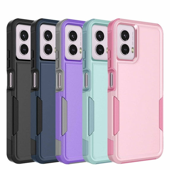 For Motorola Moto G Power 5G 2024 Case,Sturdy Durable Cover Cute Bumper Case for Moto G Power 5G 2024,Njjex Military Grade Protection Dual Layer Shockproof Heavy Duty Rugged Phone Case - Pink