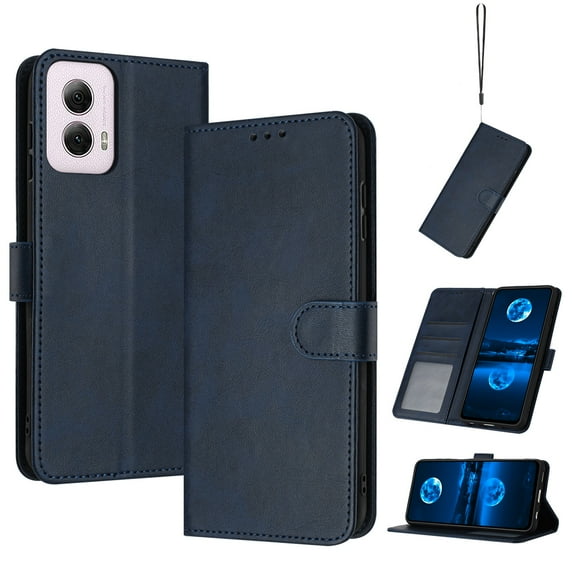 for Motorola Moto G Power 5G 2024 with RFID Blocking Wallet case Credit Card Holder,Flip Book PU Leather Phone case Shockproof Rugged Cover Women Men for Motorola Moto G Power 5G 2024,Darkblue
