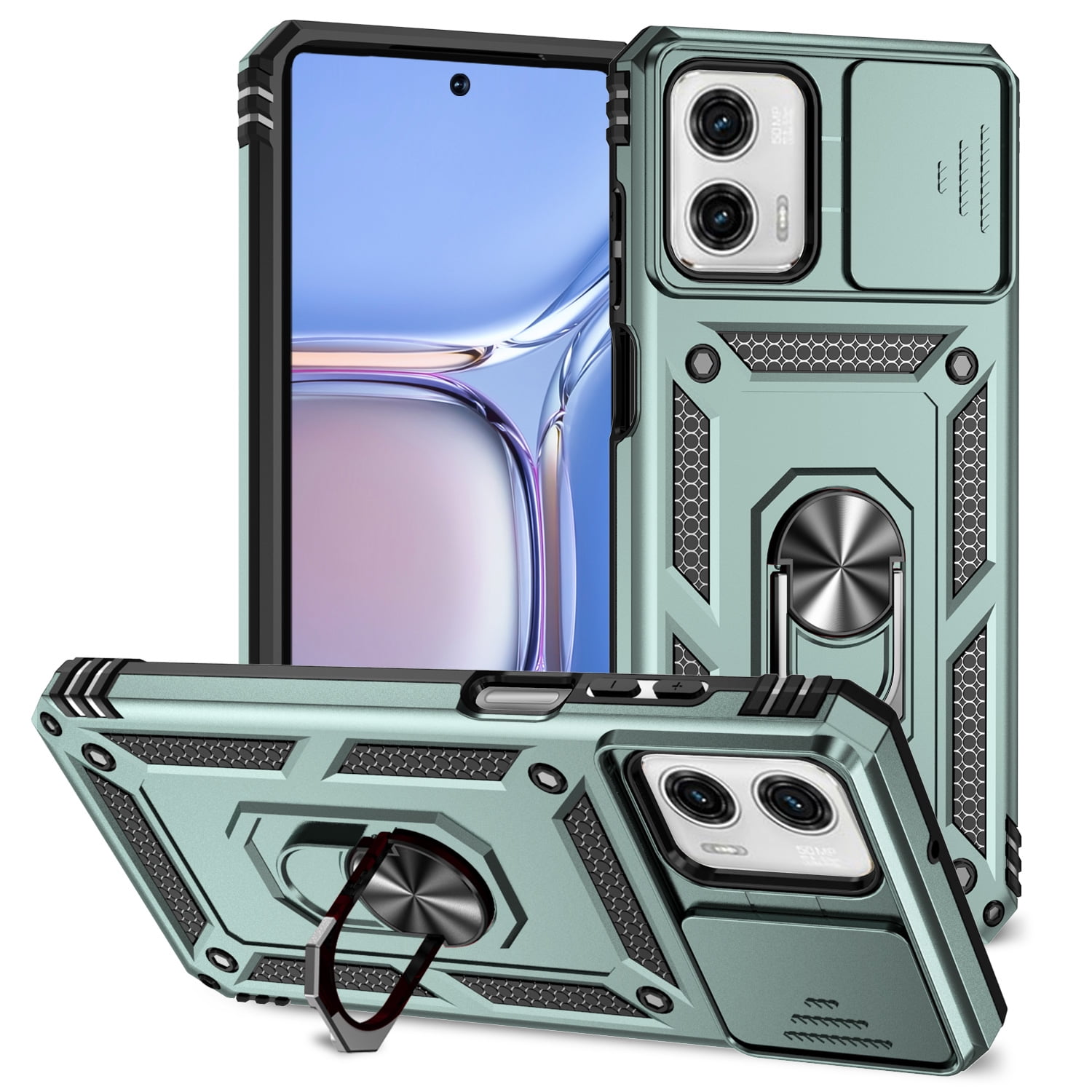 for Motorola Moto G Power 5G 2024 Rugged Phone Case with Sliding Camera