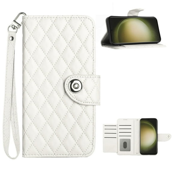 for Motorola Moto G Power 5G 2024 Wallet Case, Elegant Card Holder Cash Slot PU Leather Kickstand Wrist Strap Shockproof Protective Flip Women Girls Case for Motorola Moto G Power 5G 2024, White