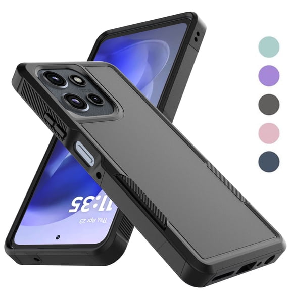 For Motorola Moto G Power 5G 2025 Case ,2 in 1 Phone Case for Moto G Power 5G 2025 6.8 inch ,Takfox Shockproof Protection Heavy Duty Armor Hard Plastic & Rubber Rugged Full Body Bumper Cover -Black