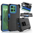 thumbnail image 1 of For Motorola Moto G Power 5G 2025 Case,Takfox Holster Phone Case with Built-in Screen Protector Swivel Belt Clip [3 Layers] Heavy Duty Full Body Protection Shockproof Kickstand Cover- Black/Blue, 1 of 10