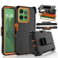 thumbnail image 1 of For Motorola Moto G Power 5G 2025 Case,Takfox Holster Phone Case with Built-in Screen Protector Swivel Belt Clip [3 Layers] Heavy Duty Full Body Protection Shockproof Kickstand Cover-Black/Orange, 1 of 9